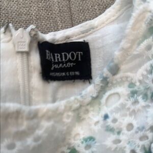 Bardot Junior White and Green Lace Dress